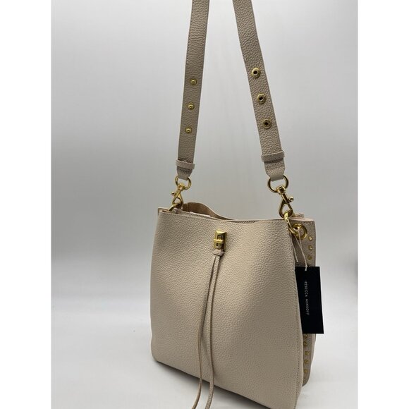 Rebecca Minkoff Darren pebbled leather large adjustable shoulder bag - Stone - Picture 12 of 12